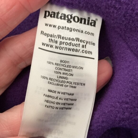 Patagonia Shelled Synchilla Alpine Blue Fleece Lined Zip Up Jacket - L - Picture 7 of 8